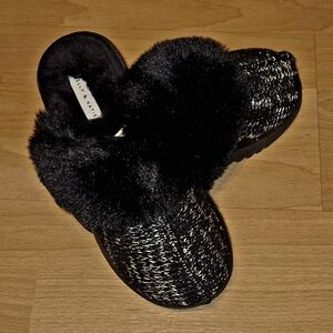 Kelly & Katie Kendra Black Sparkle Slipper Small (5-6) Shoes